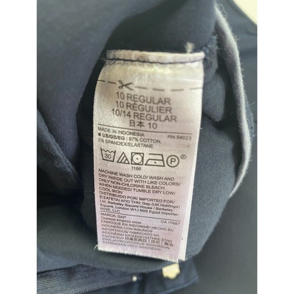 Gap Slim Crop Pants Size 10R New Uniform Navy Blue Bottoms - Picture 12 of 12